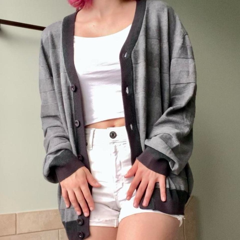 Striped oversized cardigan